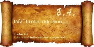 Bálinth Adrienn névjegykártya