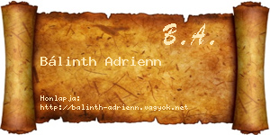 Bálinth Adrienn névjegykártya