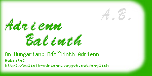 adrienn balinth business card